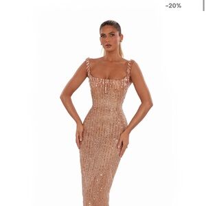 Albina Dyla Gold sequin dress-"Beam"